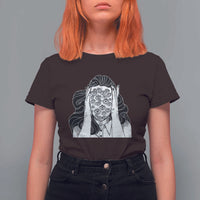 Creepy Aesthetic All Eyes On Me Psycho Girl T Shirt For Women - Wonder Print Shop