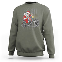 Christmas Santa Claus Riding Motorbike Patriotic USA Sweatshirt - Wonder Print Shop