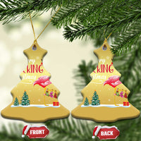 Merry Flocking Xmas Pink Flamingo Christmas Ornament - Wonder Print Shop