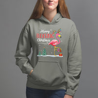 Merry Flocking Christmas Pink Flamingo Funny Xmas Socks Hoodie - Wonder Print Shop