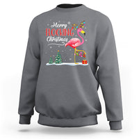 Merry Flocking Christmas Pink Flamingo Funny Xmas Socks Sweatshirt - Wonder Print Shop