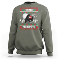 Christmas Sweatshirt Merry Mothmas Santa Mothman Xmas Night - Wonder Print Shop