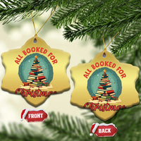Xmas Book Lover Christmas Ornament All Booked For Christmas Tree Bookaholic - Wonder Print Shop