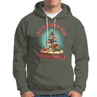 All Booked For Christmas Book Christmas Tree Bookaholic Hoodie - Wonder Print Shop