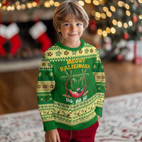 Funny Xmas In Hawaii Ugly Christmas Sweater Meowy Kalikimaka Cat Chillin' Ho Ho Ho Xmas Palm Tree - Wonder Print Shop