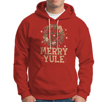 Merry Yule And Winter Solstice Flower Wreath Pentagram Hoodie - Wonder Print Shop
