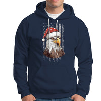 Christmas Hoodie Santa Bald Eagle USA Flag Patriotic Xmas - Wonder Print Shop