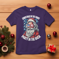 Christmas in the Front Party in the Back USA Patriotic Santa T Shirt - Wonder Print Shop