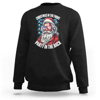 Christmas in the Front Party in the Back USA Patriotic Santa Sweatshirt - Wonder Print Shop