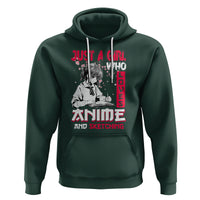 Just A Girl Who Loves Anime And Sketching Hoodie Japan Sakura Cherry Blossoms - Wonder Print Shop