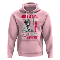 Just A Girl Who Loves Anime And Sketching Hoodie Japan Sakura Cherry Blossoms - Wonder Print Shop