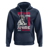 Just A Girl Who Loves Anime And Sketching Hoodie Japan Sakura Cherry Blossoms - Wonder Print Shop