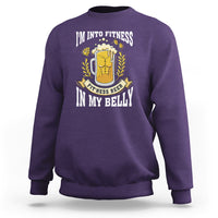 Funny Drinking Sweatshirt I'm Into Fitness Fit'ness Beer in My Belly - Wonder Print Shop