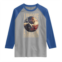 Martin Luther King Jr Raglan Shirt I Have A Dream American Flag MLK Day Black History