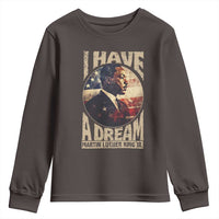Martin Luther King Jr Youth Sweatshirt I Have A Dream American Flag MLK Day Black History