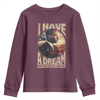 Martin Luther King Jr Youth Sweatshirt I Have A Dream American Flag MLK Day Black History