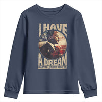 Martin Luther King Jr Youth Sweatshirt I Have A Dream American Flag MLK Day Black History