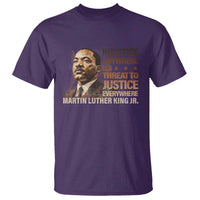 Martin Luther King Jr T Shirt Injustice Anywhere Is A Threat To Justice Everywhere