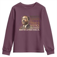 Martin Luther King Jr Youth Sweatshirt Injustice Anywhere Is A Threat To Justice Everywhere