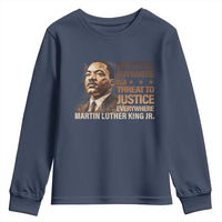 Martin Luther King Jr Youth Sweatshirt Injustice Anywhere Is A Threat To Justice Everywhere