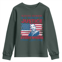 Martin Luther King Jr Day Youth Sweatshirt Injustice Anywhere Is A Threat To Justice Everywhere