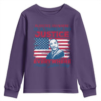 Martin Luther King Jr Day Youth Sweatshirt Injustice Anywhere Is A Threat To Justice Everywhere
