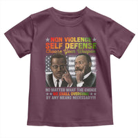 Martin Luther King Jr Malcolm X Toddler T Shirt Choose Your Weapon No Matter What The Choice