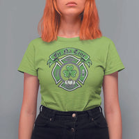 Irish Firefighter T Shirt For Women Fir Na Tine Man Of Fire Celtic Claddagh Cross