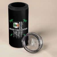 Irish Firefighter Fir Na Tine Man Of Fire 4 in 1 Can Cooler Tumbler Irish American Flag