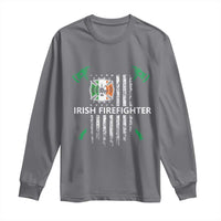 Irish Firefighter Fir Na Tine Man Of Fire Long Sleeve Shirt Irish American Flag