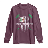Irish Firefighter Fir Na Tine Man Of Fire Long Sleeve Shirt Irish American Flag