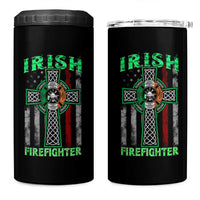 Irish Firefighter 4 in 1 Can Cooler Tumbler Celtic Cross American Flag