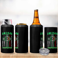 Irish Firefighter 4 in 1 Can Cooler Tumbler Celtic Cross American Flag
