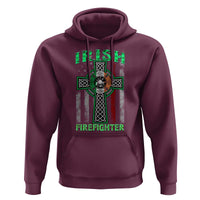 Irish Firefighter Hoodie Celtic Cross American Flag