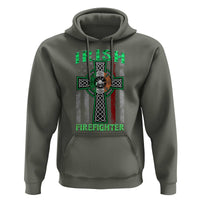 Irish Firefighter Hoodie Celtic Cross American Flag