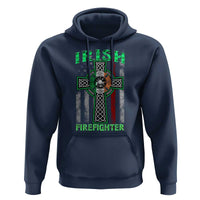 Irish Firefighter Hoodie Celtic Cross American Flag
