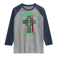 Irish Firefighter Raglan Shirt Celtic Cross American Flag