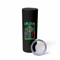 Irish Firefighter Skinny Tumbler Celtic Cross American Flag
