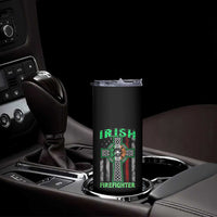 Irish Firefighter Skinny Tumbler Celtic Cross American Flag