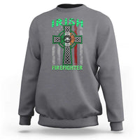 Irish Firefighter Sweatshirt Celtic Cross American Flag