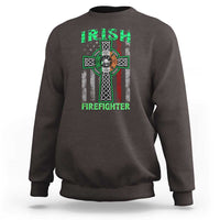 Irish Firefighter Sweatshirt Celtic Cross American Flag