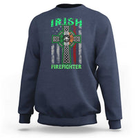 Irish Firefighter Sweatshirt Celtic Cross American Flag