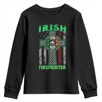 Irish Firefighter Youth Sweatshirt Celtic Cross American Flag