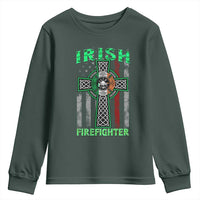 Irish Firefighter Youth Sweatshirt Celtic Cross American Flag