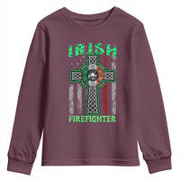 Irish Firefighter Youth Sweatshirt Celtic Cross American Flag