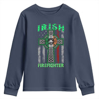 Irish Firefighter Youth Sweatshirt Celtic Cross American Flag
