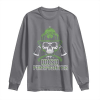 Irish Firefighter Long Sleeve Shirt Shamrock Skull Man Of Fire