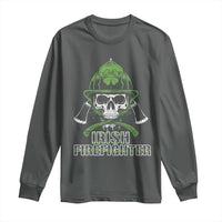 Irish Firefighter Long Sleeve Shirt Shamrock Skull Man Of Fire