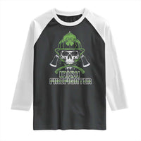 Irish Firefighter Raglan Shirt Shamrock Skull Man Of Fire