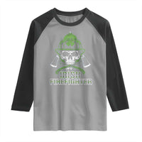 Irish Firefighter Raglan Shirt Shamrock Skull Man Of Fire